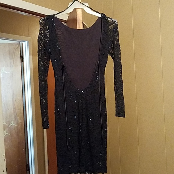 Blue sparkle sexy dress with back out from Macy’s - Picture 2 of 2